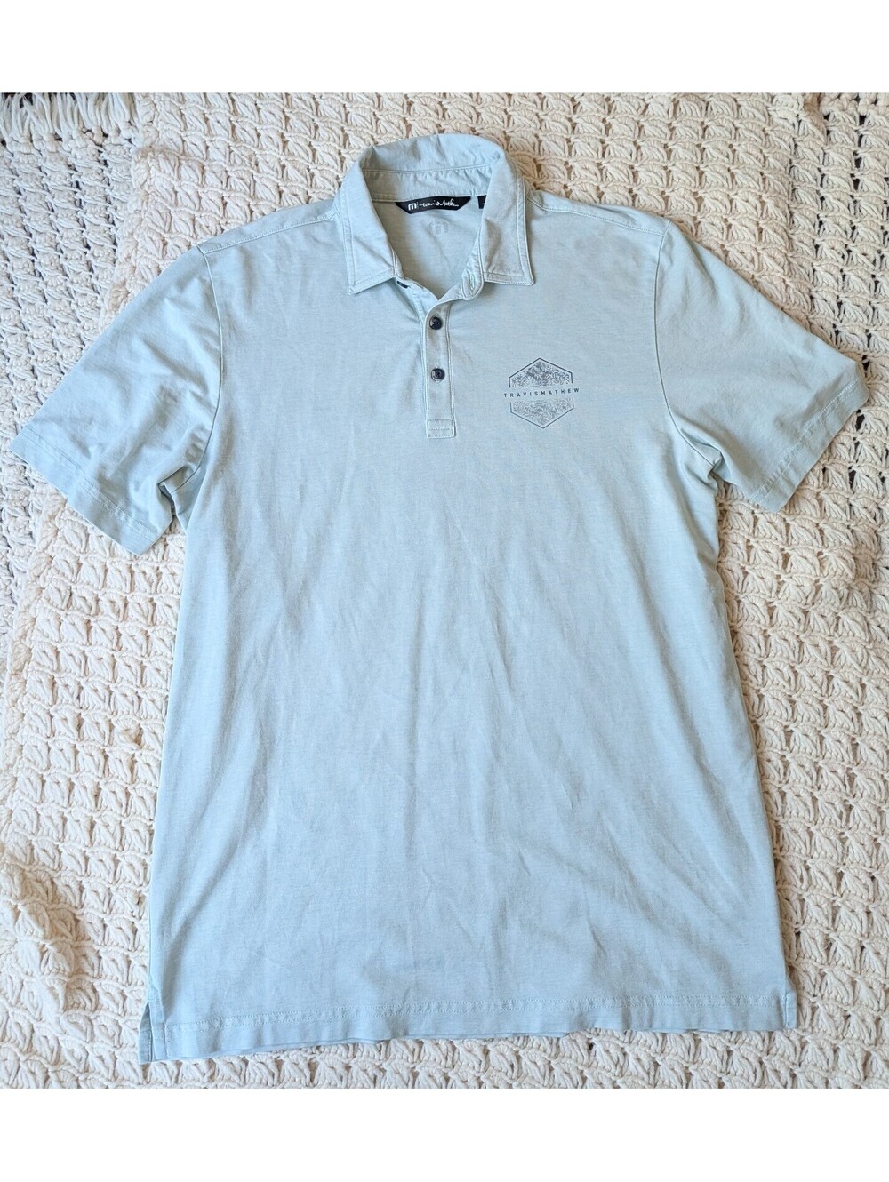 Travis Matthew Light Blue Golf Polo Size Large activewear lightweight summer
